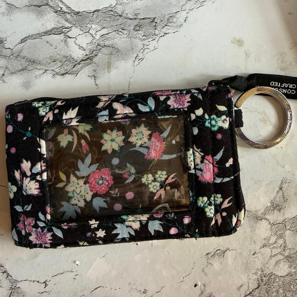 SKU3307 Vera Bradley Coin Purse Consciously Crafted Black Id  zip key chain